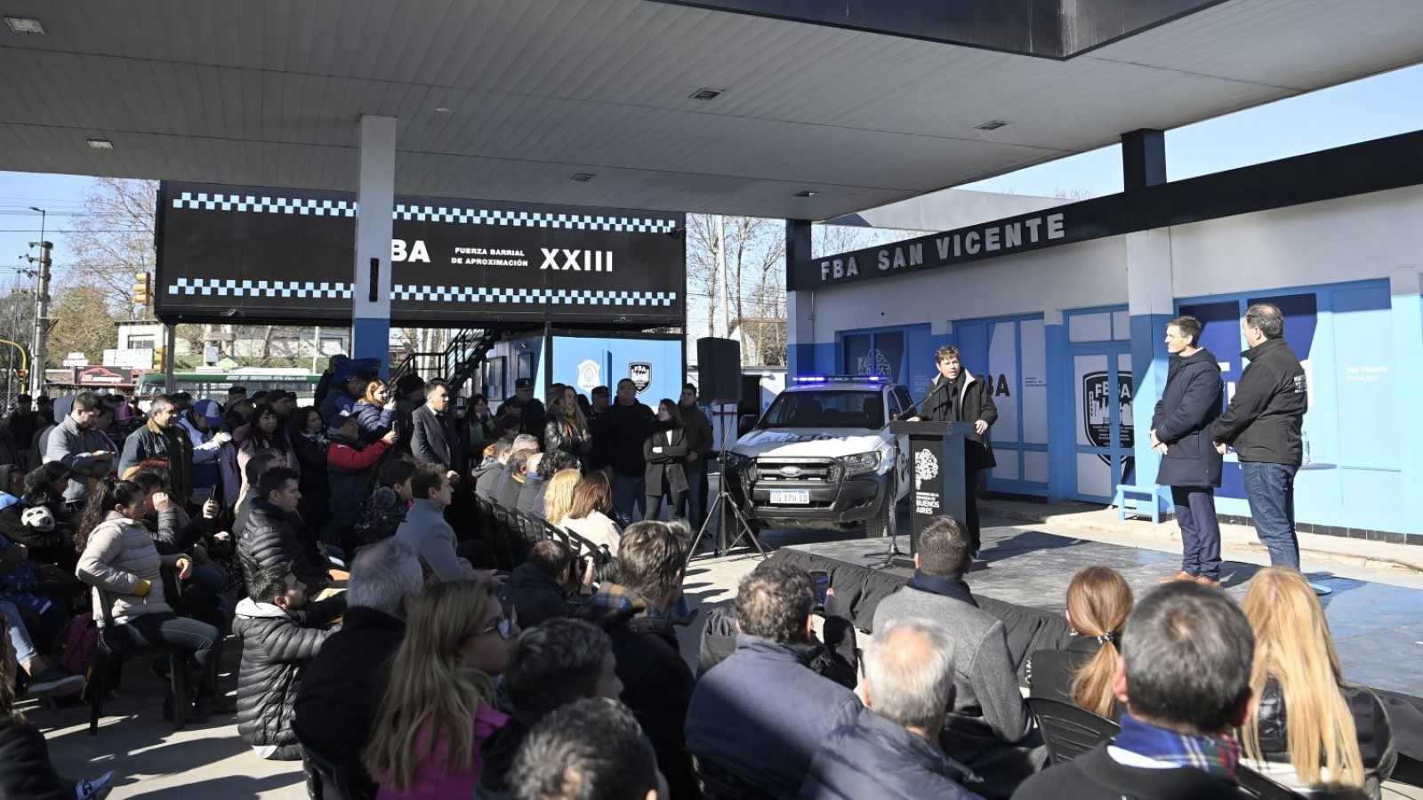 Kicillof inauguró las nuevas instalaciones de la Fuerza Barrial de Aproximación en San Vicente