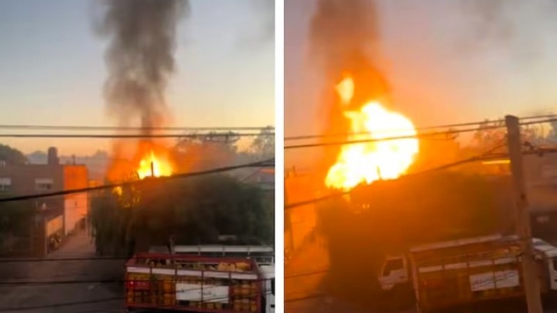 Explosiones e incendio en depósito de garrafas en Merlo: hay cuatro heridos y vecinos evacuados