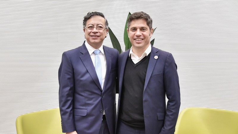 Kicillof se reunió con el presidente Gustavo Petro y la vice del Parlamento Europeo, Katarina Barley