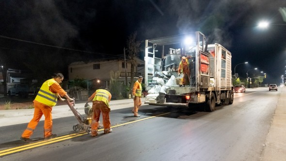 La municipalidad de San Nicolás trabaja en la demarcación de la ruta 188