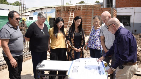 Noe Correa supervisó los avances de la obra de ampliación de la Escuela Secundaria N° 16