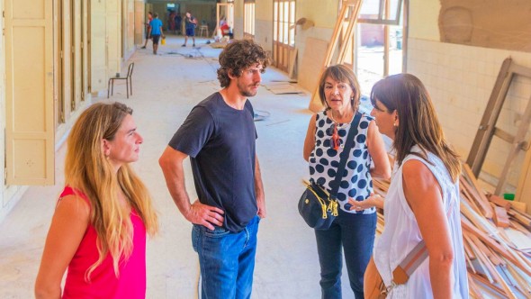 Andreotti visitó el avance de la renovación total de la Escuela "Normal-Artigas"