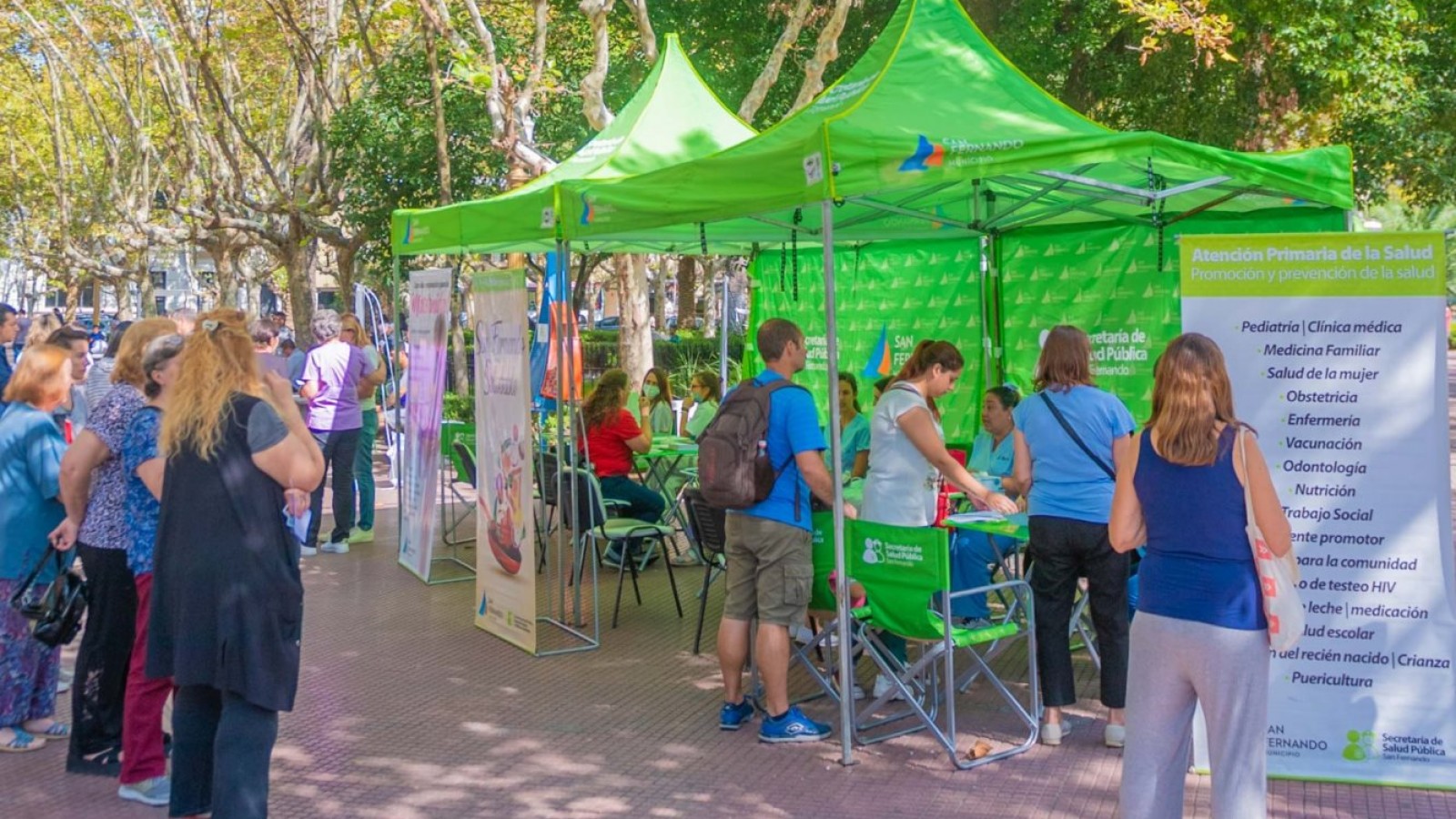 San Fernando acercó servicios por el Día Mundial de la Salud a los vecinos en la Plaza Mitre