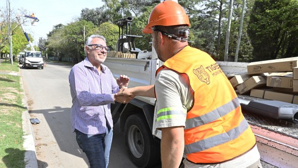 El Municipio de Tigre avanza con obras viales y de iluminación en Benavídez