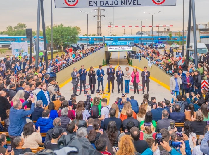 Juan Andreotti, Sergio Massa y Diego Giuliano inauguraron el Túnel de Sobremonte en San Fernando