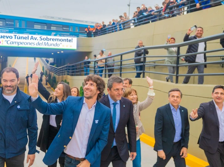 Juan Andreotti, Sergio Massa y Diego Giuliano inauguraron el Túnel de Sobremonte en San Fernando 