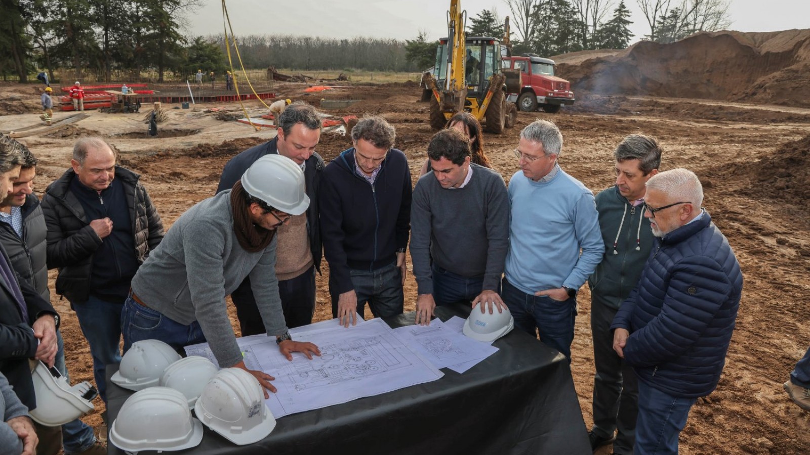 En San Antonio de Areco, Katopodis recorrió las obras de la Planta de Líquidos Cloacales