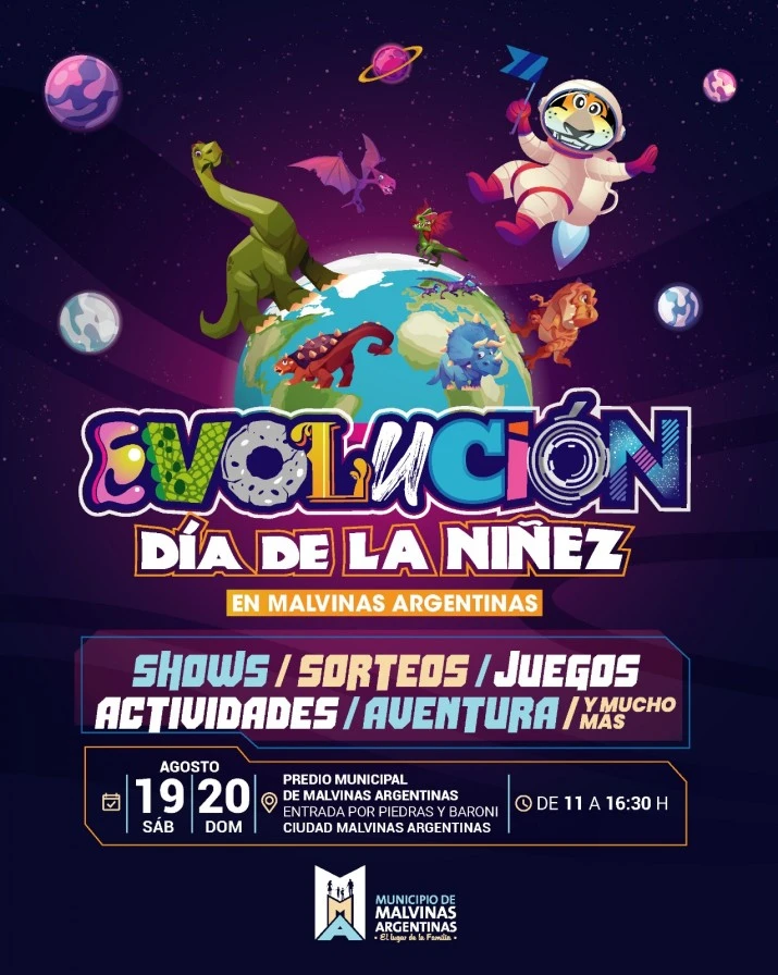 En el fin de semana de la niñez, llega "Evolución" a Malvinas Argentinas