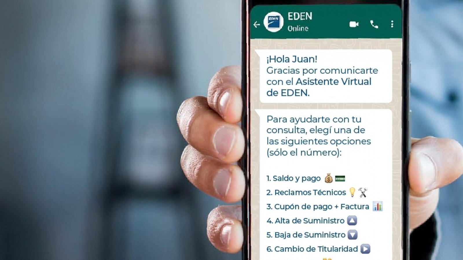 EDEN lanza WhatsApp como nuevo canal de gestión para los usuarios