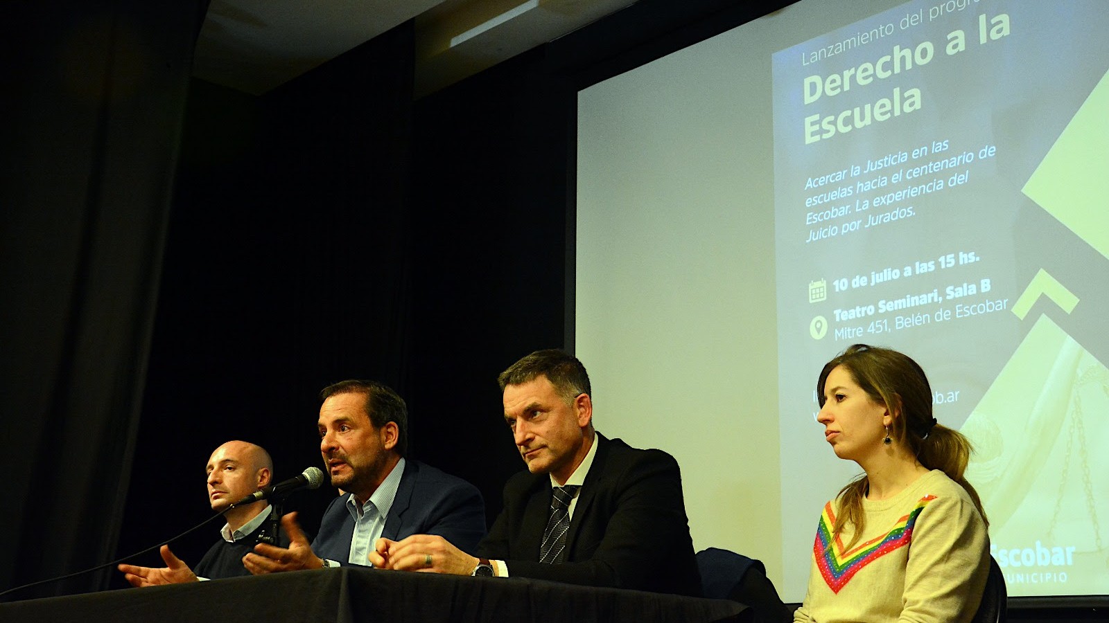 La Municipalidad de Escobar lanzó el programa "Derecho a la escuela" para capacitar a estudiantes en temáticas judiciales