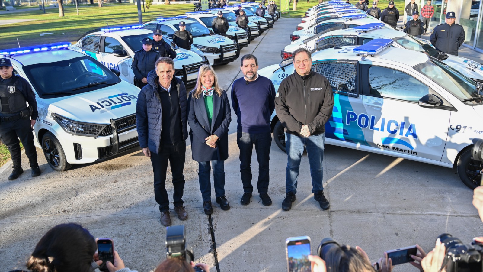 Fernando Moreira y Javier Alonso entregaron 23 nuevos patrulleros para San Martín