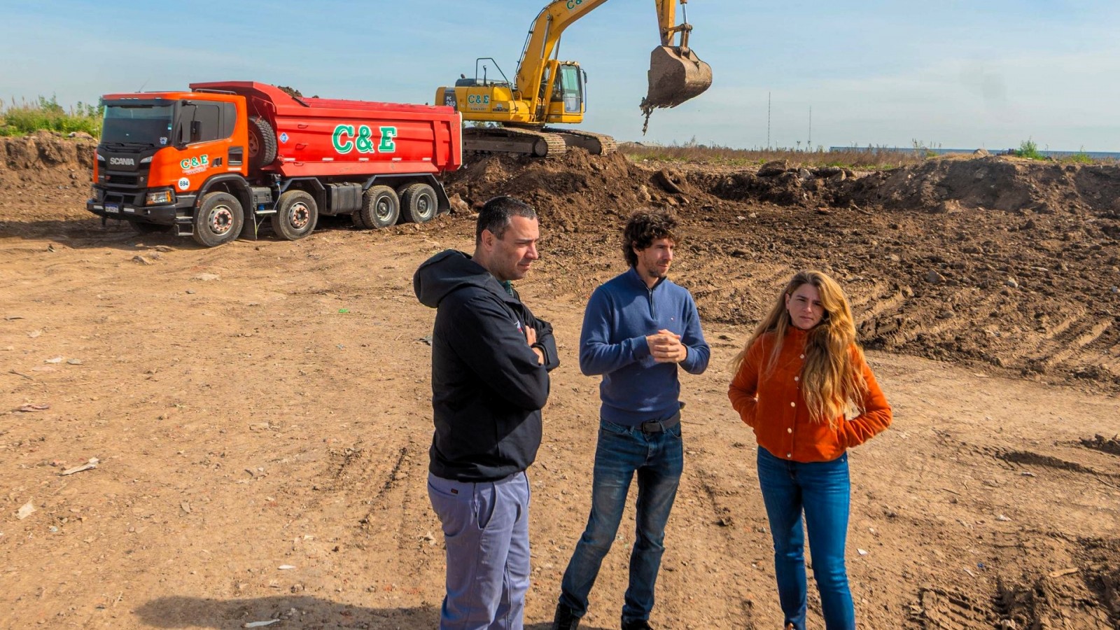 Juan Andreotti recorrió el avance de la obra del Parque Industrial de San Fernando
