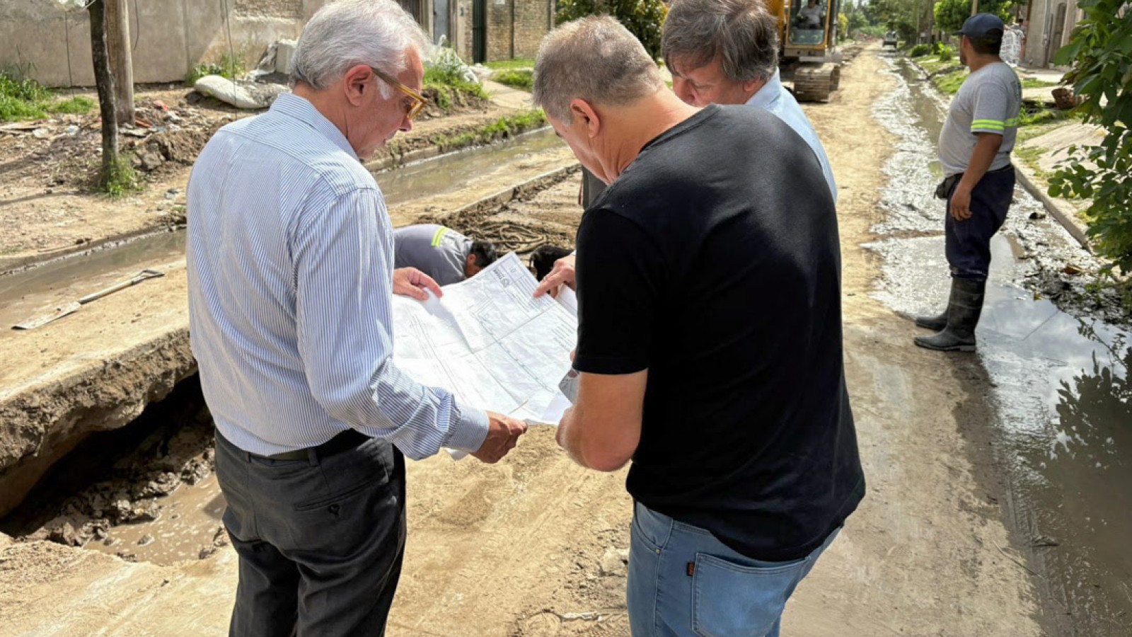 Gestión municipal: Julio Zamora monitoreó obras de entubamiento en General Pacheco