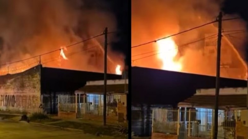 Impactante incendio en un depósito de pallets en San Martín: evacuaron viviendas y un geriátrico
