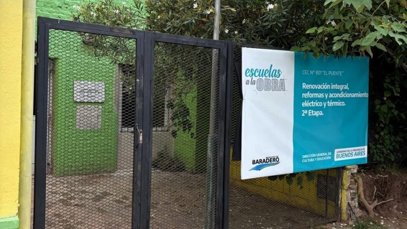 Avanzan las obras en el Centro Educativo Comunitario 801 "El Puente" de Baradero
