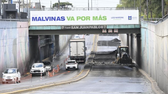 Comenzaron los trabajos de repavimentación del Túnel San Juan Pablo II