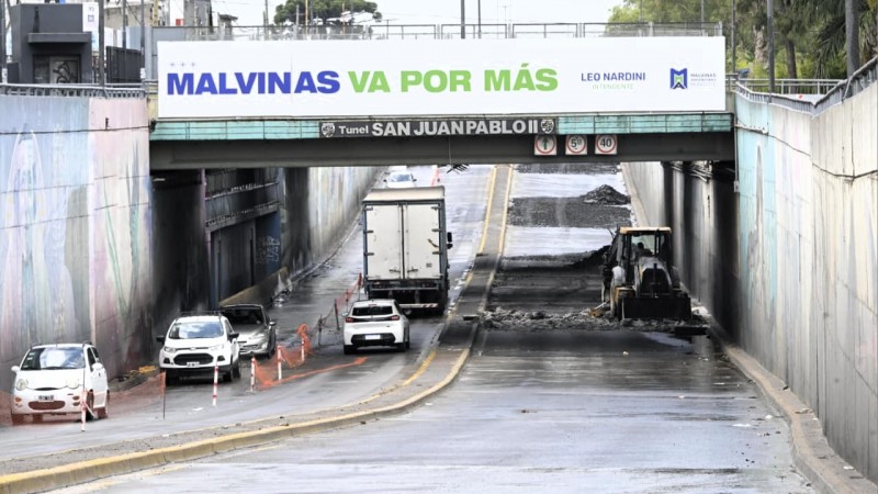 Comenzaron los trabajos de repavimentación del Túnel San Juan Pablo II