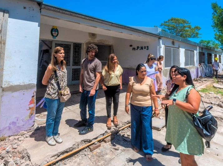Juan Andreotti recorrió obras de las 7 escuelas que renueva el Municipio de San Fernando