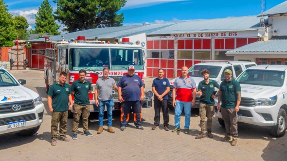 La donación de San Fernando llegó a los bomberos de la Patagonia