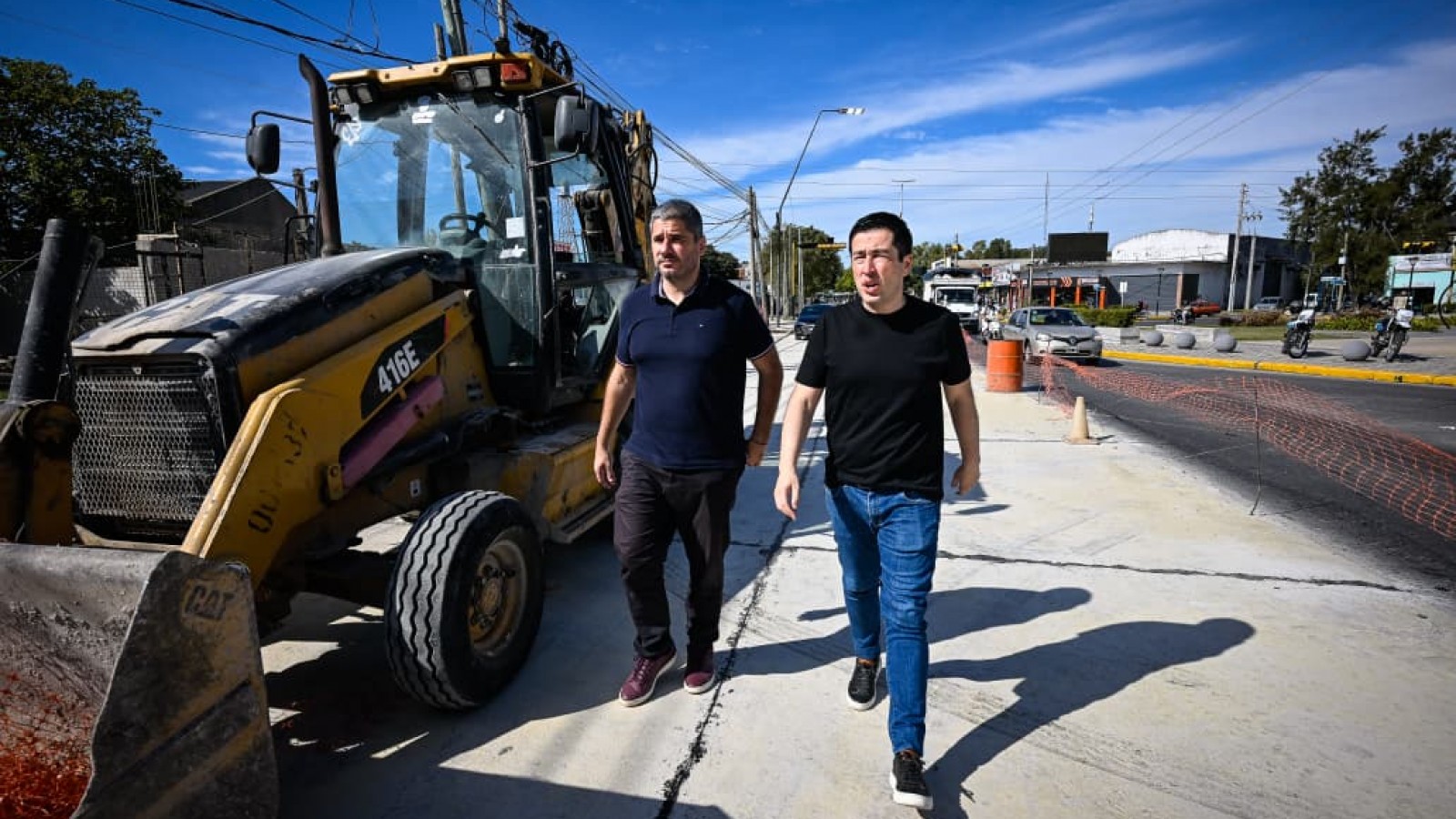 Nardini y Caggiano recorrieron la obra de repavimentación de la Ruta Provincial N° 24 (ex Ruta 197)