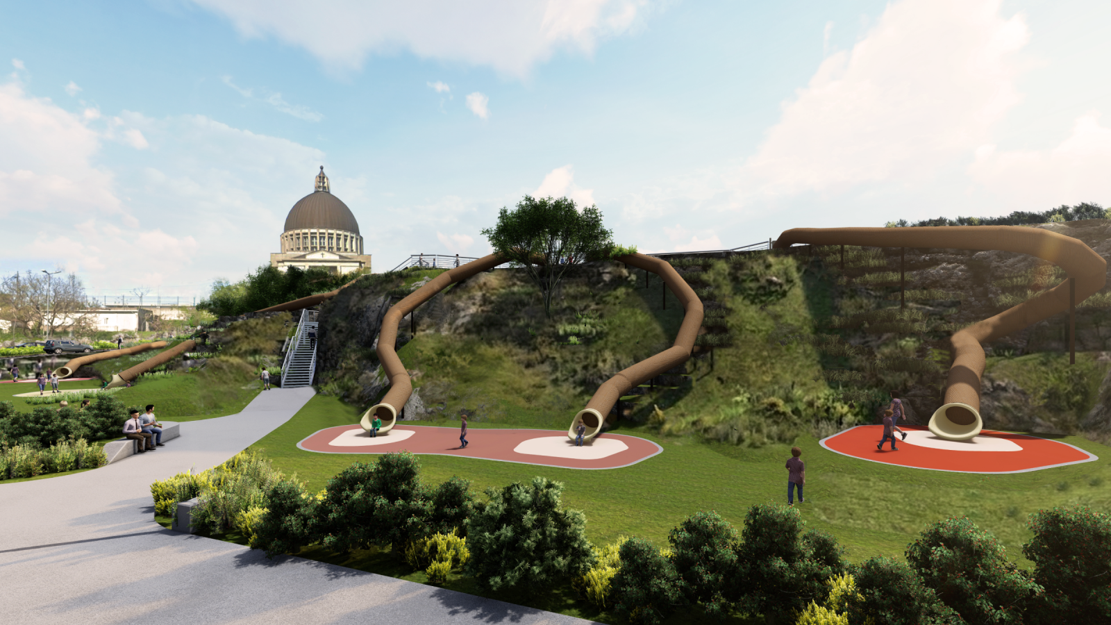 San Nicolás tendrá un nuevo parque infantil, con grandes toboganes